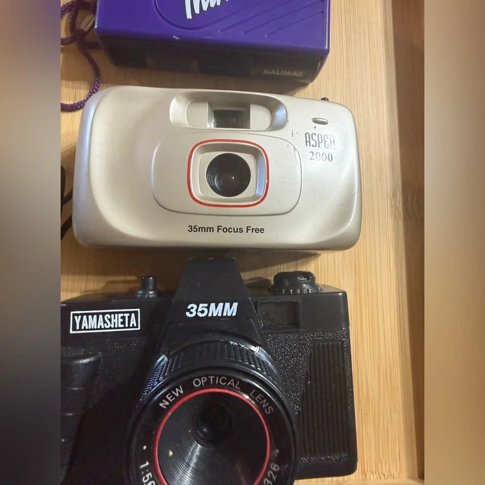 Vintage Camera Lot Untested Yamasheta 35mm, Kalimar Mini 110, Aspen 2000